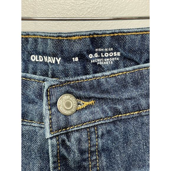 Old Navy Straight Leg High Rise Denim Jeans Medium Washed Blue Women Size 18 NWT - Picture 4 of 10